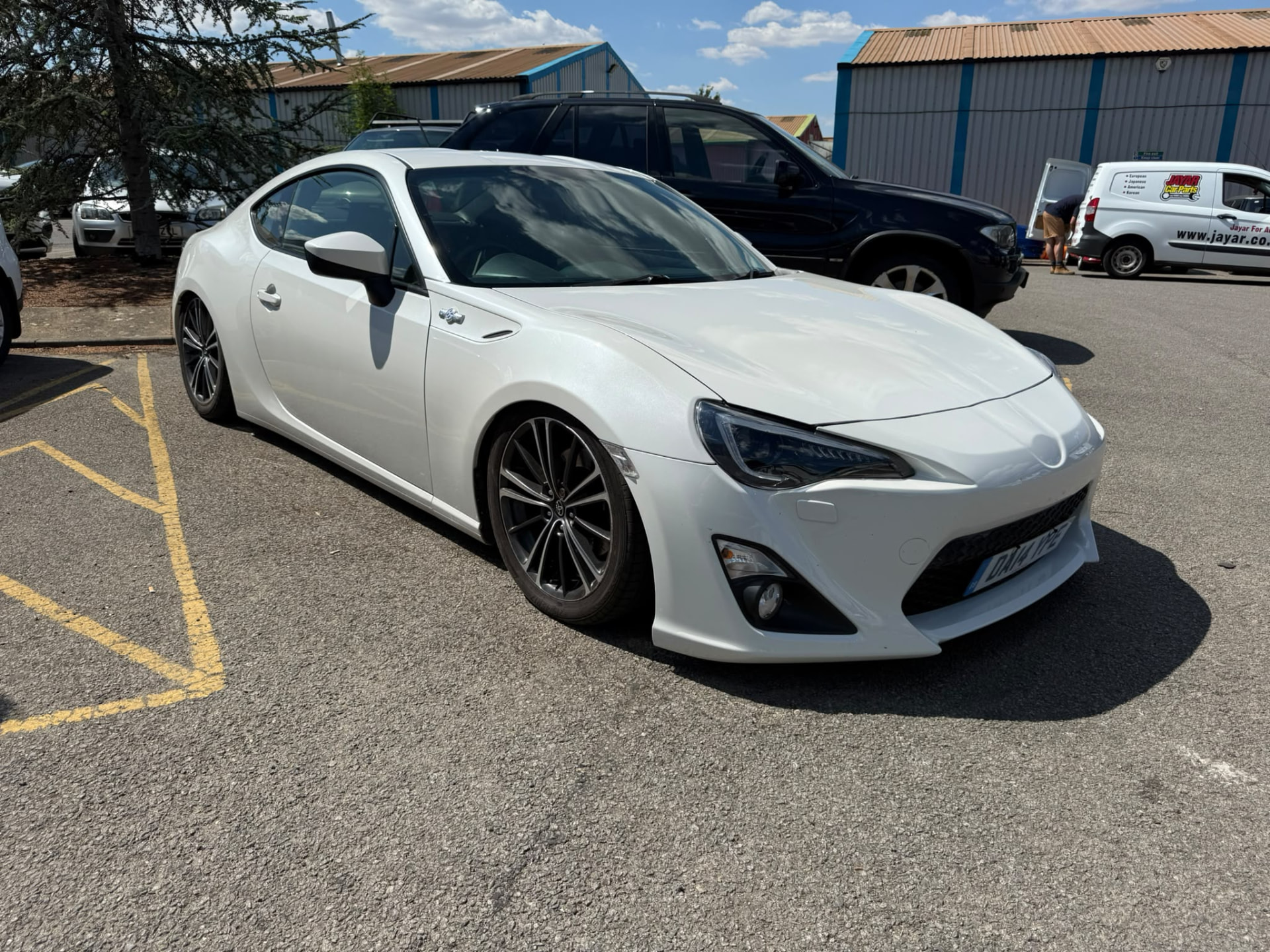 White sports car after bodywork